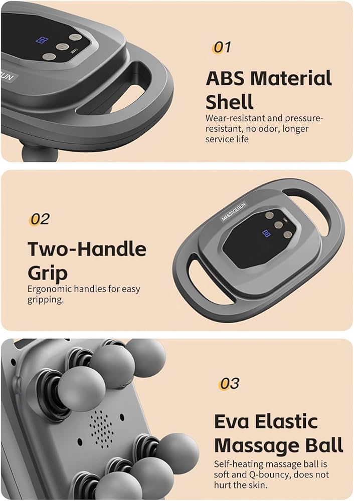 Deep Tissue Massage Gun 6 Heads Massager with 20 Levels 6 Massage Modes for Back Neck Leg Full Body Muscle Pain Relief Massager Digitalshoper