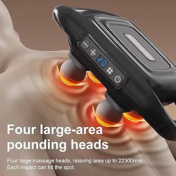 Deep Tissue Massage Gun 6 Heads Massager with 20 Levels 6 Massage Modes for Back Neck Leg Full Body Muscle Pain Relief Massager Digitalshoper