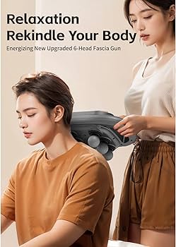 Deep Tissue Massage Gun 6 Heads Massager with 20 Levels 6 Massage Modes for Back Neck Leg Full Body Muscle Pain Relief Massager Digitalshoper