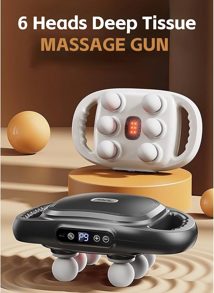 Deep Tissue Massage Gun 6 Heads Massager with 20 Levels 6 Massage Modes for Back Neck Leg Full Body Muscle Pain Relief Massager Digitalshoper