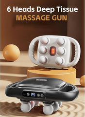 Deep Tissue Massage Gun 6 Heads Massager with 20 Levels 6 Massage Modes for Back Neck Leg Full Body Muscle Pain Relief Massager Digitalshoper