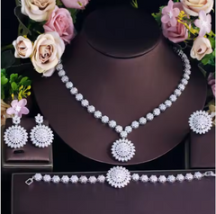 Zircon Jewelry Set/Necklace Earrings Four-Piece Set Digitalshoper