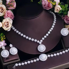 Zircon Jewelry Set/Necklace Earrings Four-Piece Set Digitalshoper