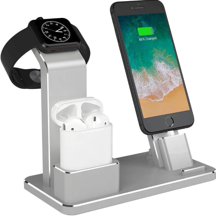 Mobile & Watch Headset Three-in-one Charging Bracket Metal Phone Bracket Desktop Digitalshoper