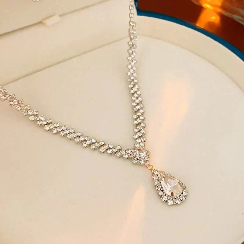 Diamond Water Drop Stitching Necklace High Profile Digitalshoper
