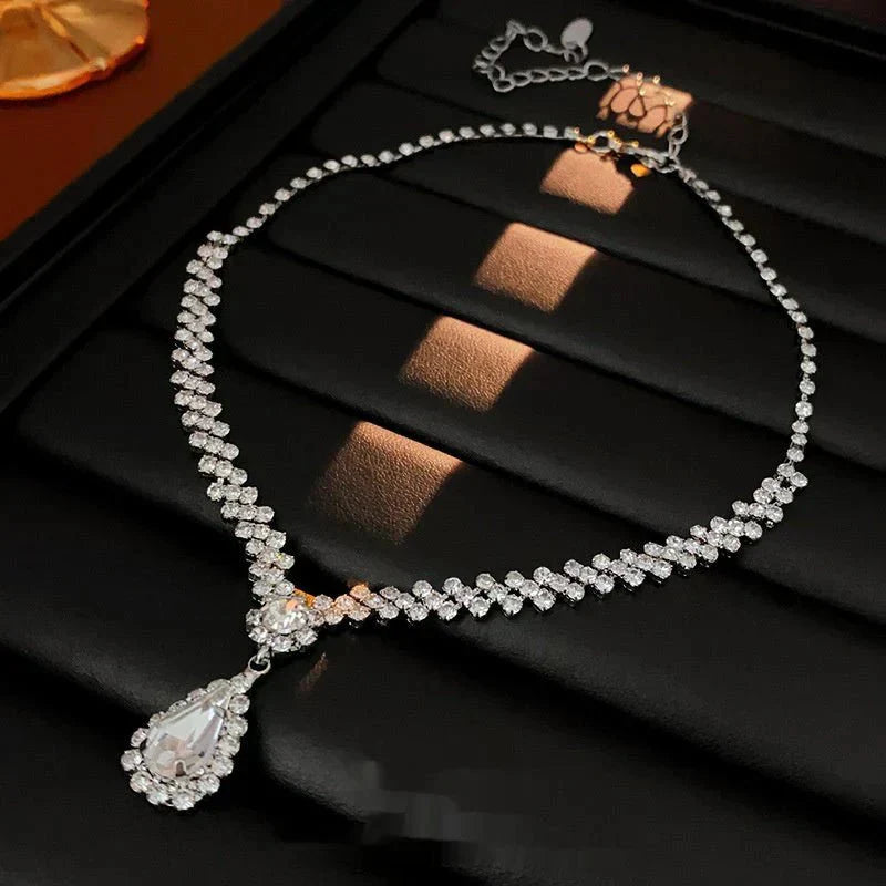 Diamond Water Drop Stitching Necklace High Profile Digitalshoper