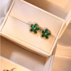 Emerald Zircon Flower Pendant Set Digitalshoper