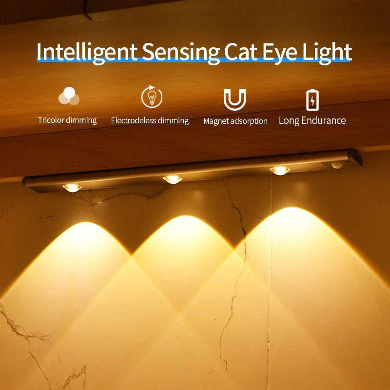 Motion Sensor Lamp Under The Cabinet Dimmable Cabinet Lamp Rechargeable Magnetic Suction Installation Kitchen Night Light Wardrobe Lamp Digitalshoper