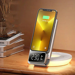 Multifunctional 15W Wireless Charger Foldable Desktop Stand With Night Light Digitalshoper