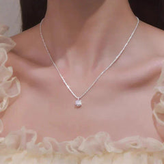 Silver Plated Sparkling Necklace For Women Lvzuan Light Luxury Minority Design Digitalshoper