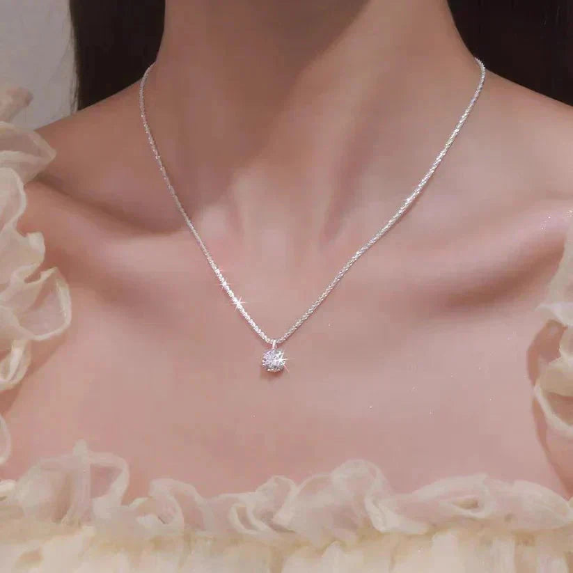 Silver Plated Sparkling Necklace For Women Lvzuan Light Luxury Minority Design Digitalshoper