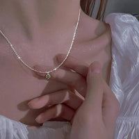 Silver Plated Sparkling Necklace For Women Lvzuan Light Luxury Minority Design Digitalshoper