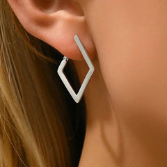 Simple Geometric Quadrilateral Design Earrings Digitalshoper