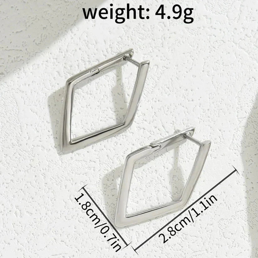 Simple Geometric Quadrilateral Design Earrings Digitalshoper