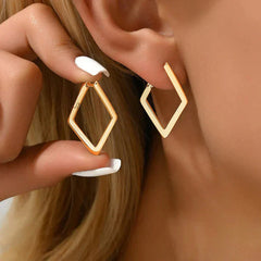 Simple Geometric Quadrilateral Design Earrings Digitalshoper