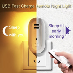 USB Remote Control Wall Lamp Timing Dimming Night Light Digitalshoper