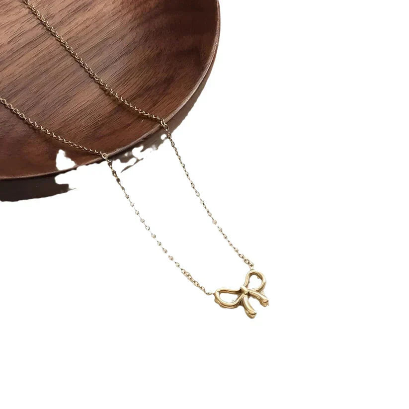 Women's Minimalist And Versatile Pearl Bow Necklace Fashion Jewelry Digitalshoper